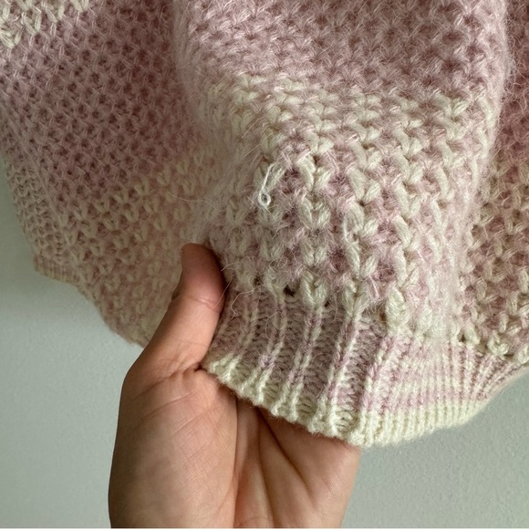 FRNCH Paris Niara Knit Cream & Pink Sweater Size Medium - Picture 17 of 17